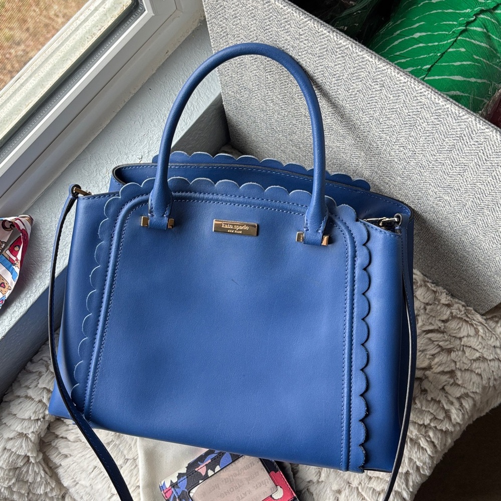 KATE SPADE Linzi Maple Court Blue Hyacinth Satchel; Caitlin St. Adalyn Wallet - Picture 2 of 16